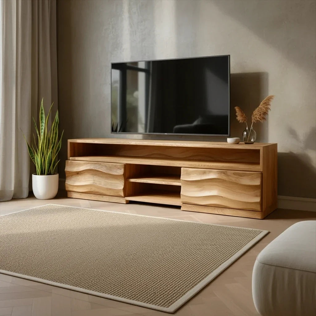 Wabi Sabi TV Stands: Keeping the Line That the Board Came With