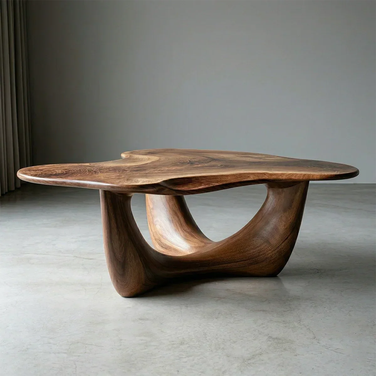 Asymmetrical Sculptural Coffee Table in Organic Natural Solid Wood - Rustiracraft