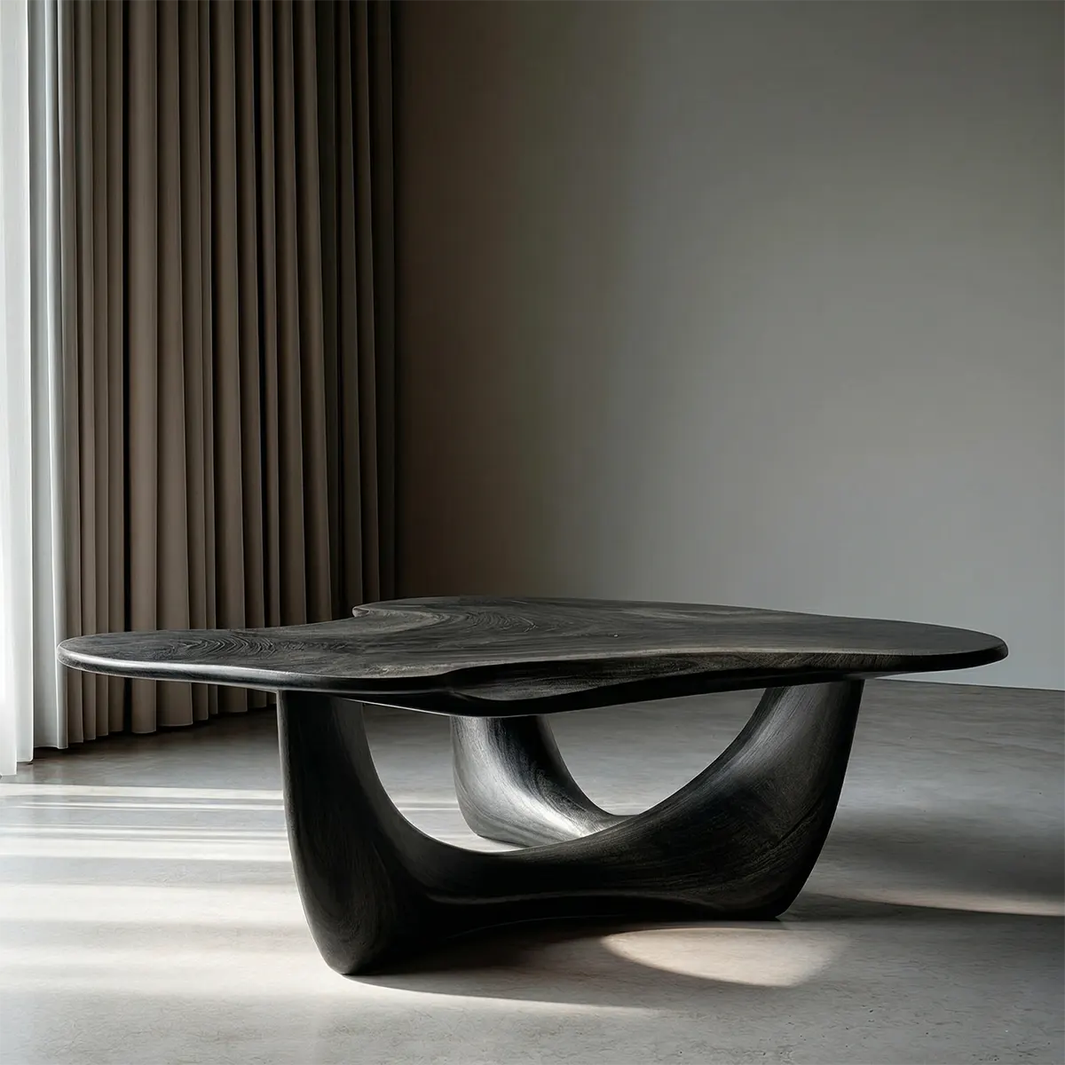 Asymmetrical Sculptural Coffee Table in Organic Natural Solid Wood - Rustiracraft
