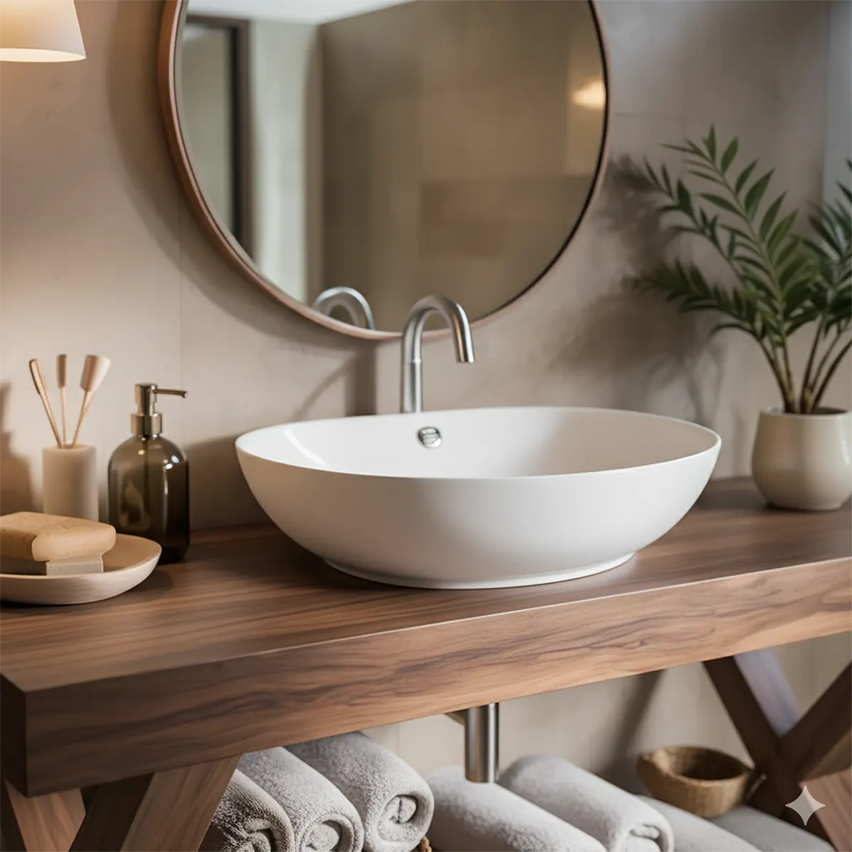 CrossBeam Vanity – Solid Wood Rustic Bathroom Design - Rustiracraft