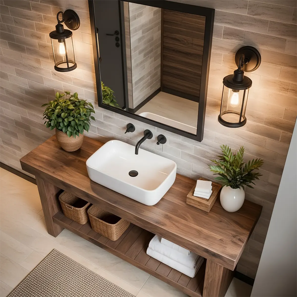 Elmstone Vanity – Solid Oak Farmhouse Bathroom Design - Rustiracraft