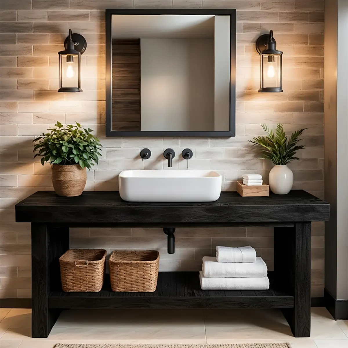 Elmstone Vanity – Solid Oak Farmhouse Bathroom Design - Rustiracraft