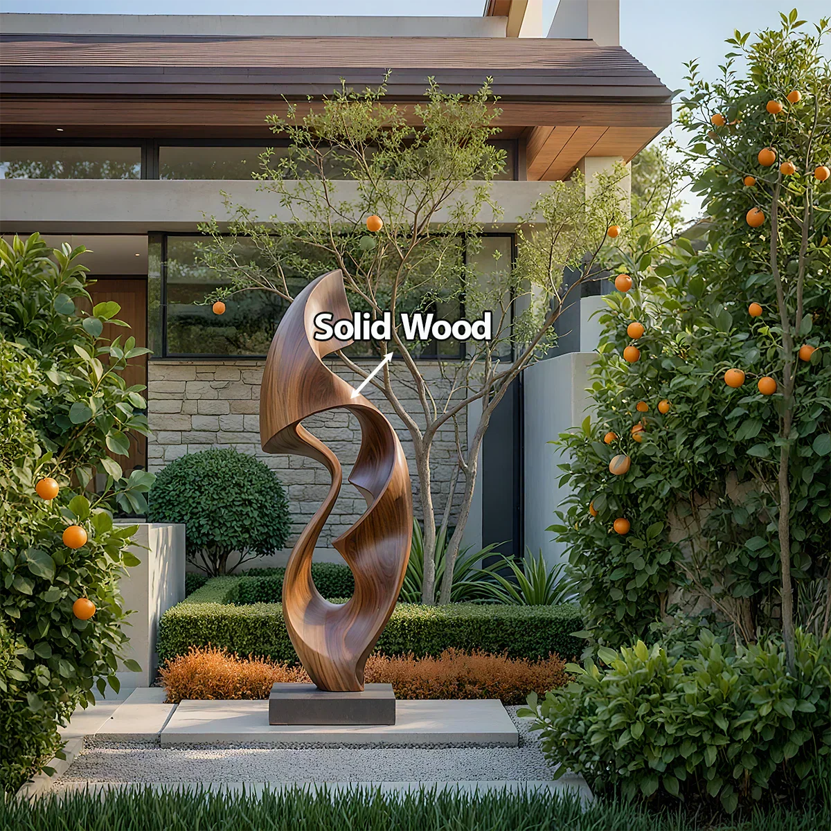 Fluid Wave Abstract Sculpture for Contemporary Spaces - Rustiracraft