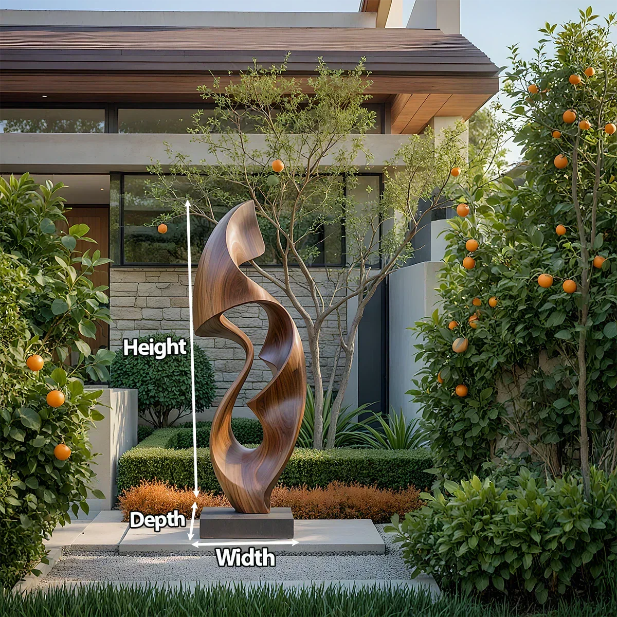 Fluid Wave Abstract Sculpture for Contemporary Spaces - Rustiracraft