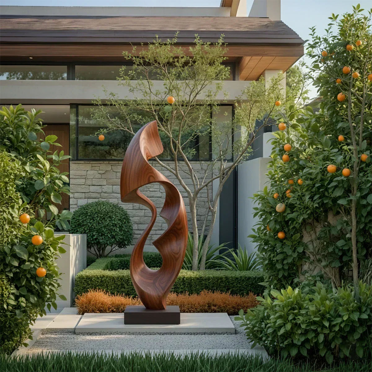 Fluid Wave Abstract Sculpture for Contemporary Spaces - Rustiracraft