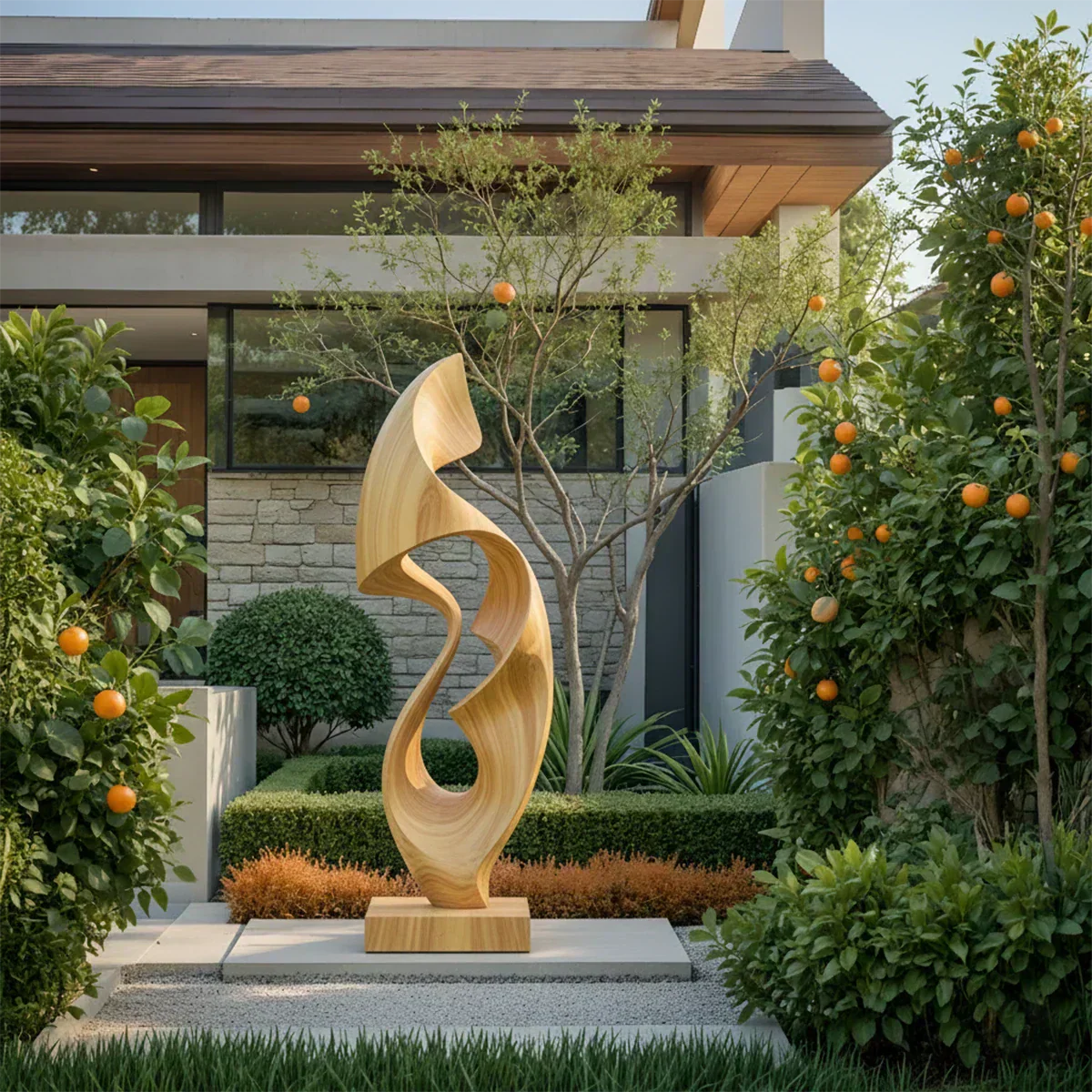 Fluid Wave Abstract Sculpture for Contemporary Spaces - Rustiracraft