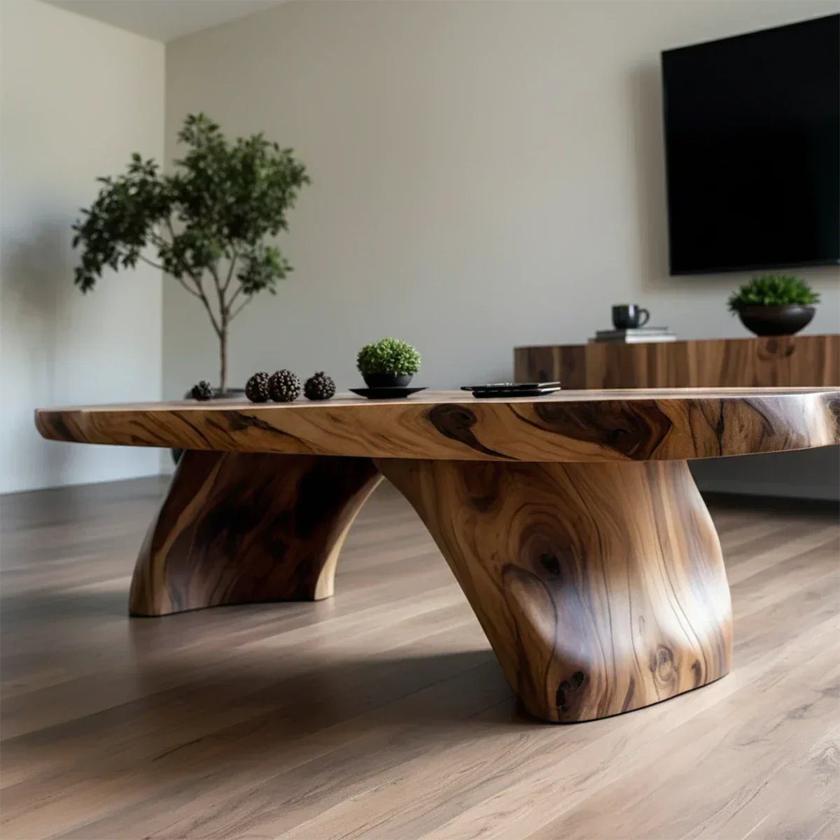 Handcrafted Live Edge Natural Solid Wood Coffee Table - Rustiracraft