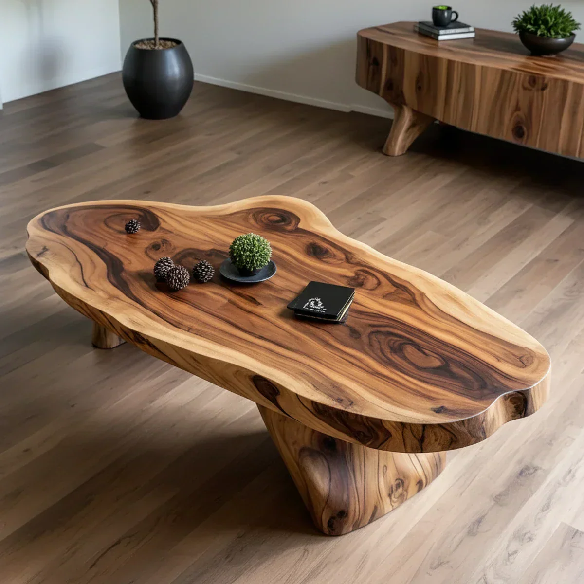 Handcrafted Live Edge Natural Solid Wood Coffee Table - Rustiracraft