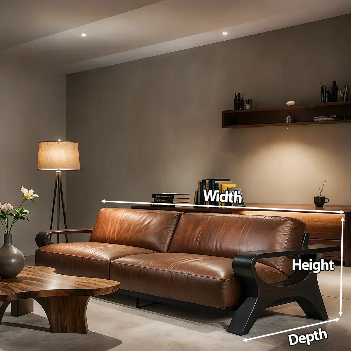 Handcrafted Solid Wood Leather Sofa – Modern Rustic Elegance - Rustiracraft