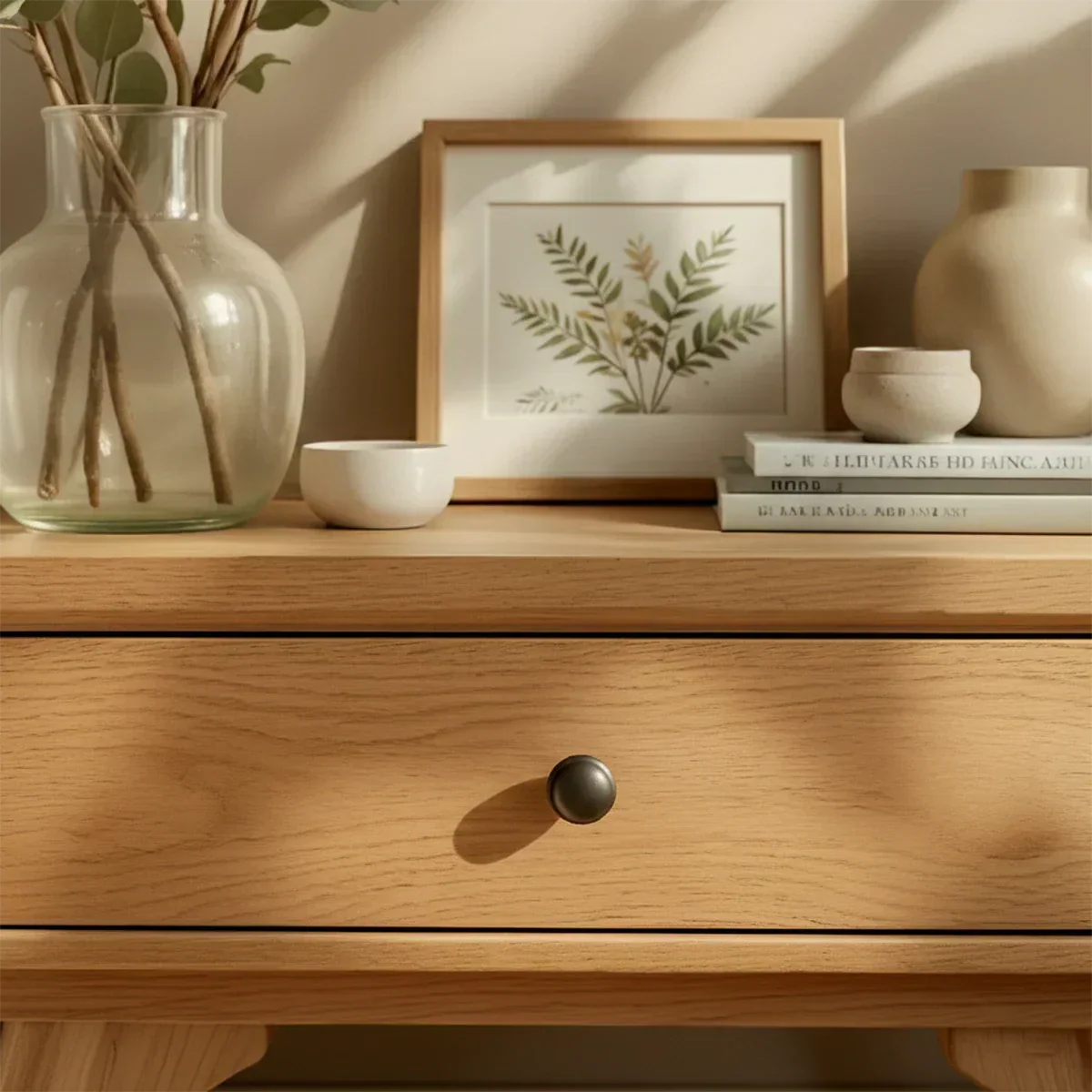 Lightwood Japandi Single-Drawer Nightstand - Rustiracraft