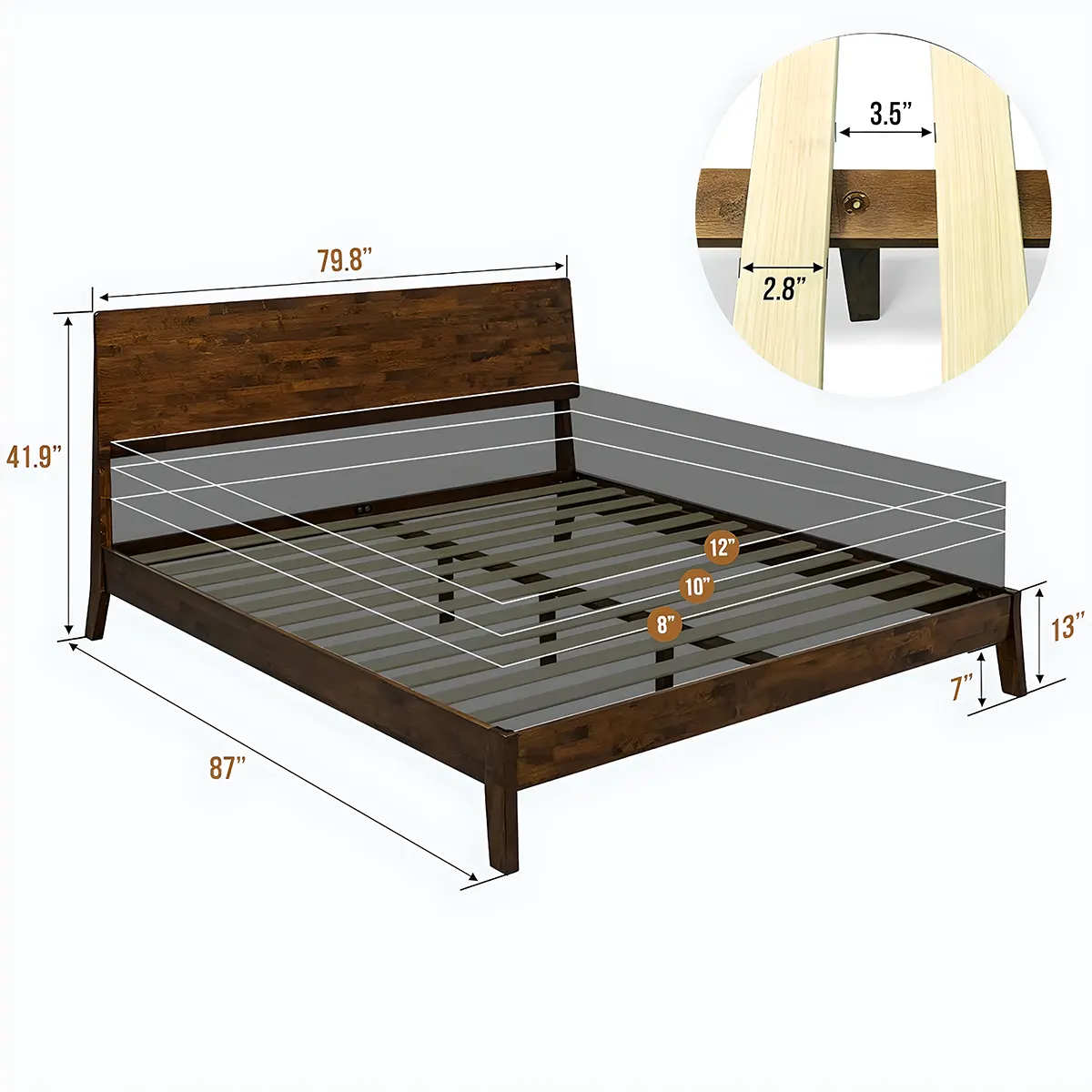 Modern Platform Design Natural Wood Bed – Luxurious & Durable - Rustiracraft