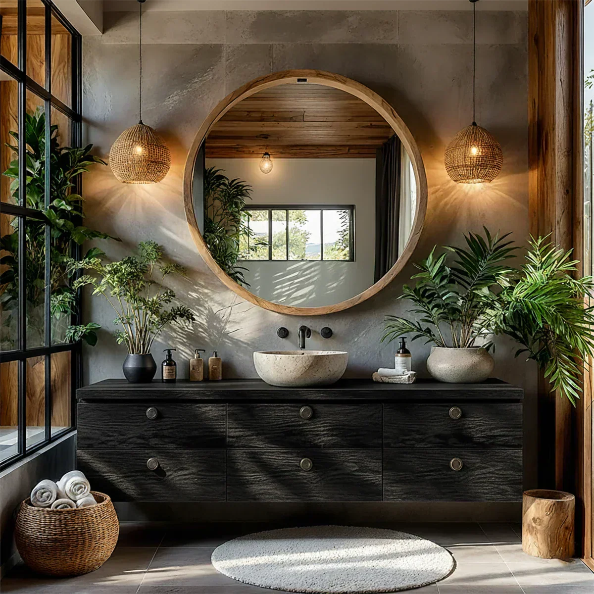 Natural Knotted Wood Floating Vanity - Rustiracraft