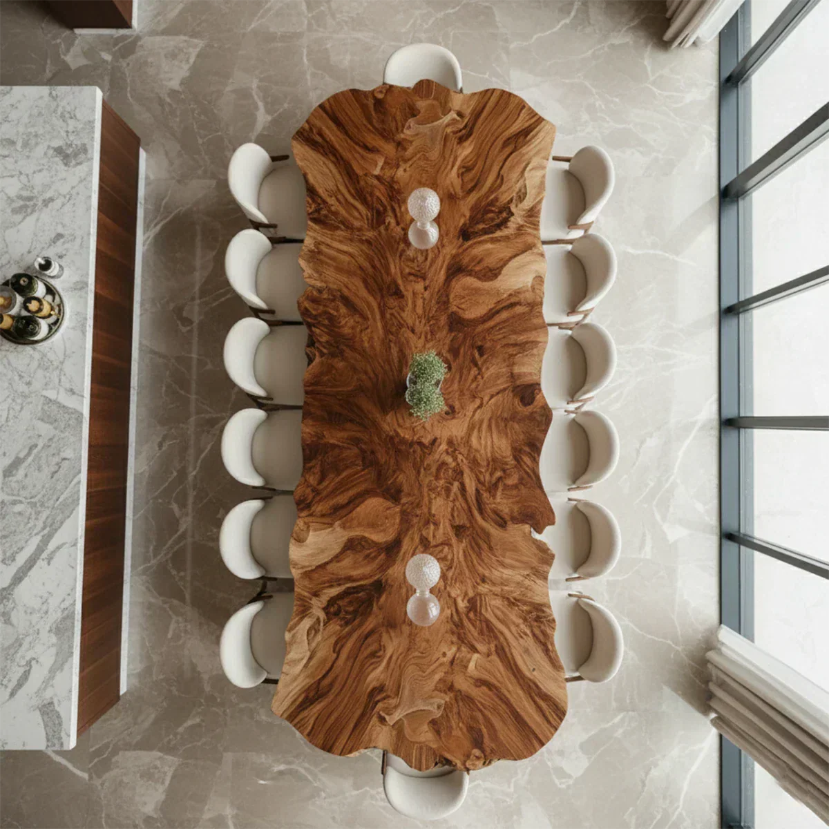 Natural Solid Wood Dining Table in Modern Luxury Style - Rustiracraft