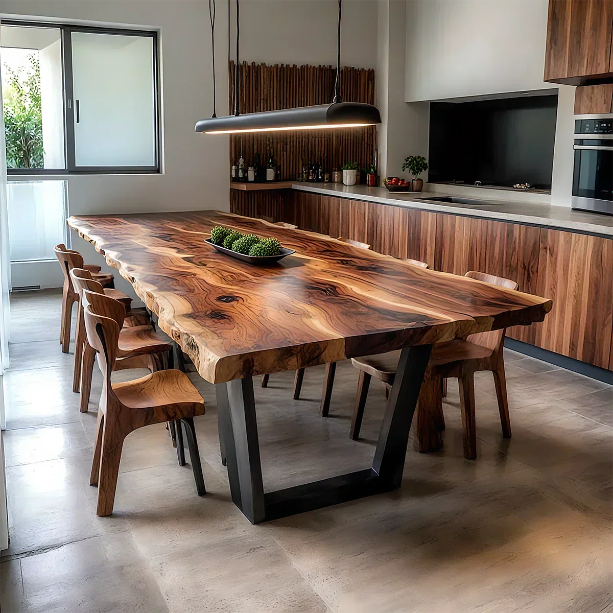 Natural Solid Wood Dining Table in Modern Rustic Luxury Style - Rustiracraft