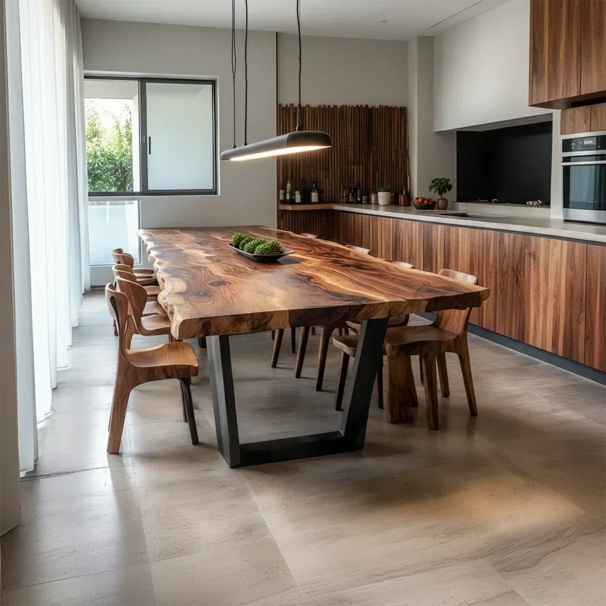 Natural Solid Wood Dining Table in Modern Rustic Luxury Style - Rustiracraft