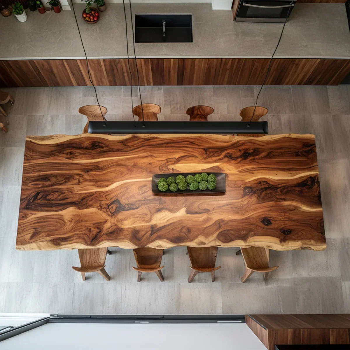 Natural Solid Wood Dining Table in Modern Rustic Luxury Style - Rustiracraft
