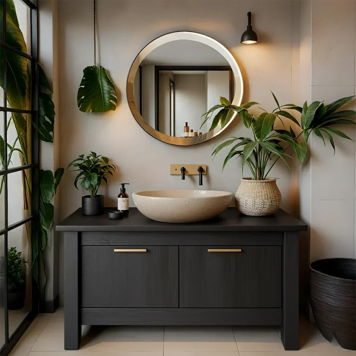 Natural Solid Wood Vanity with Convenient Drawers - Rustiracraft