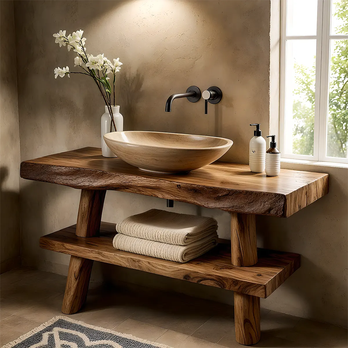 Natureline Oak Vanity – Solid Wood Rustic Bathroom - Rustiracraft