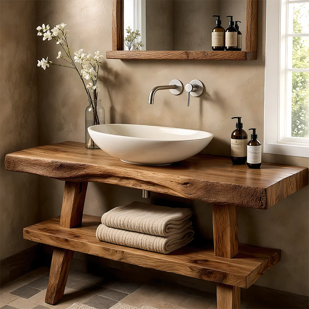 Natureline Oak Vanity – Solid Wood Rustic Bathroom - Rustiracraft