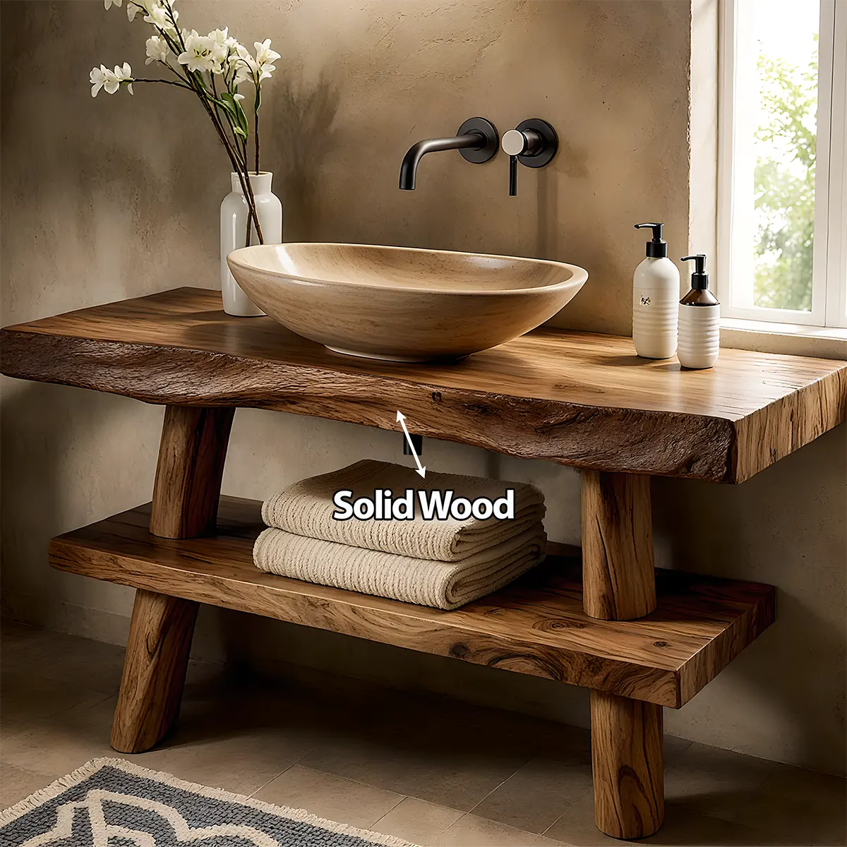 Natureline Oak Vanity – Solid Wood Rustic Bathroom - Rustiracraft