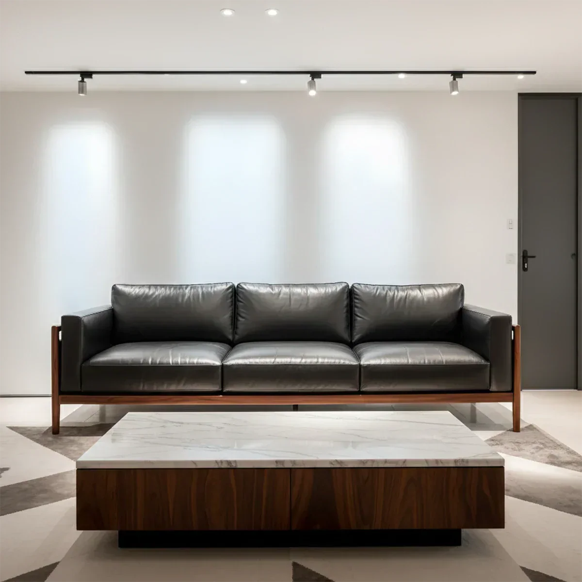 Premium Leather Sofa – Modern Minimalist Design - Rustiracraft