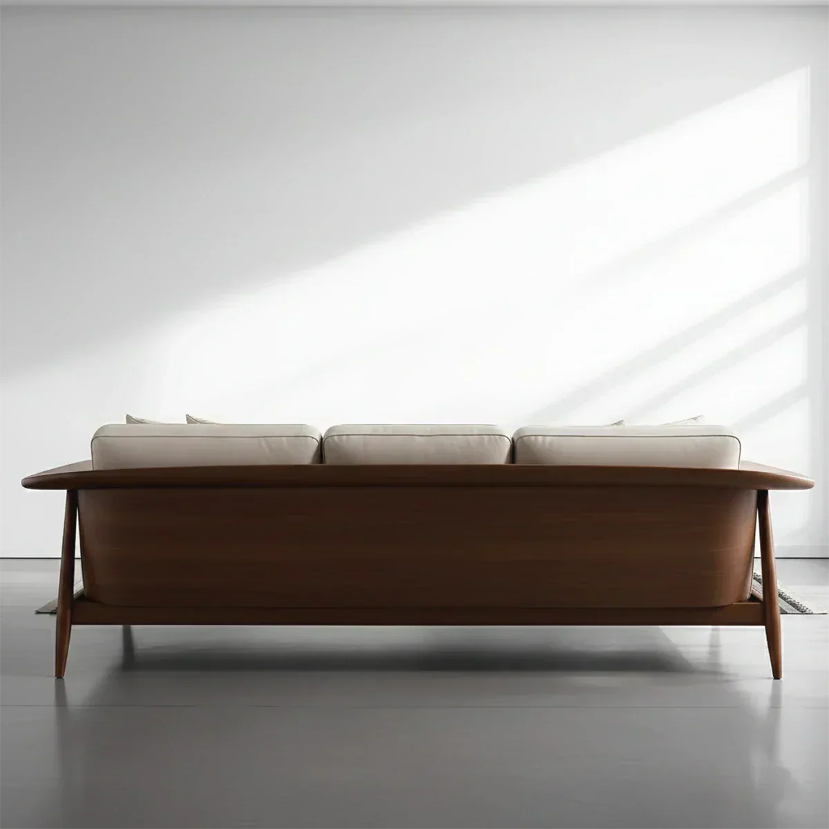 Premium Leather Solid Wood Sofa – Modern Minimalist Design - Rustiracraft