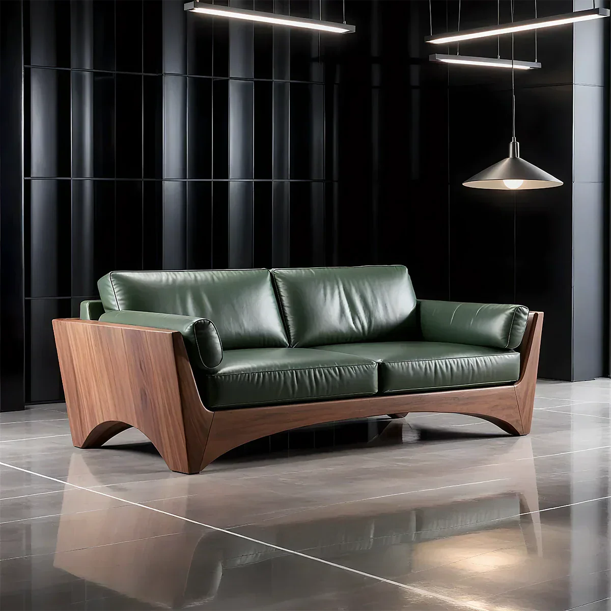 Premium Leather Solid Wood Sofa – Modern Rustic Minimalist - Rustiracraft