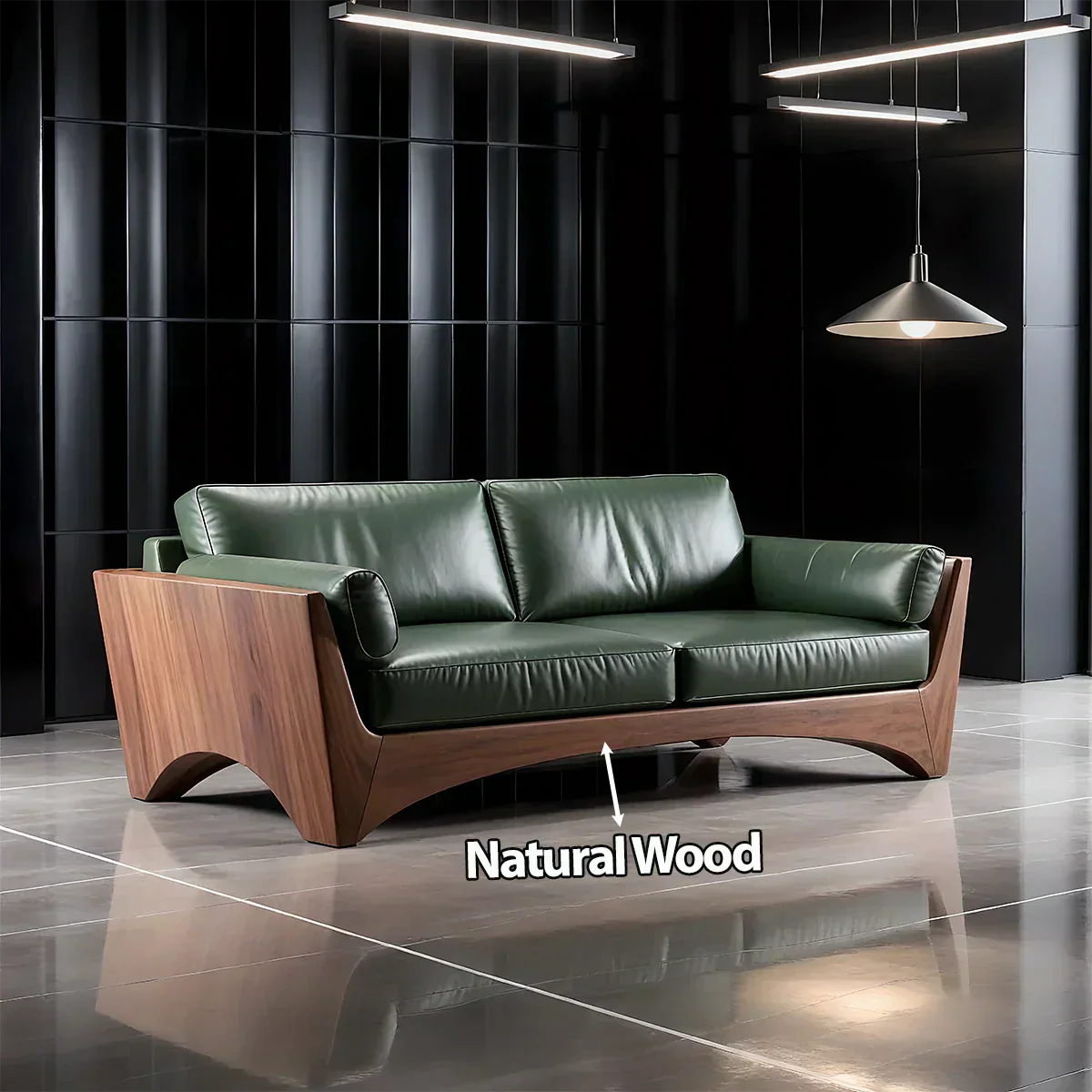 Premium Leather Solid Wood Sofa – Modern Rustic Minimalist - Rustiracraft