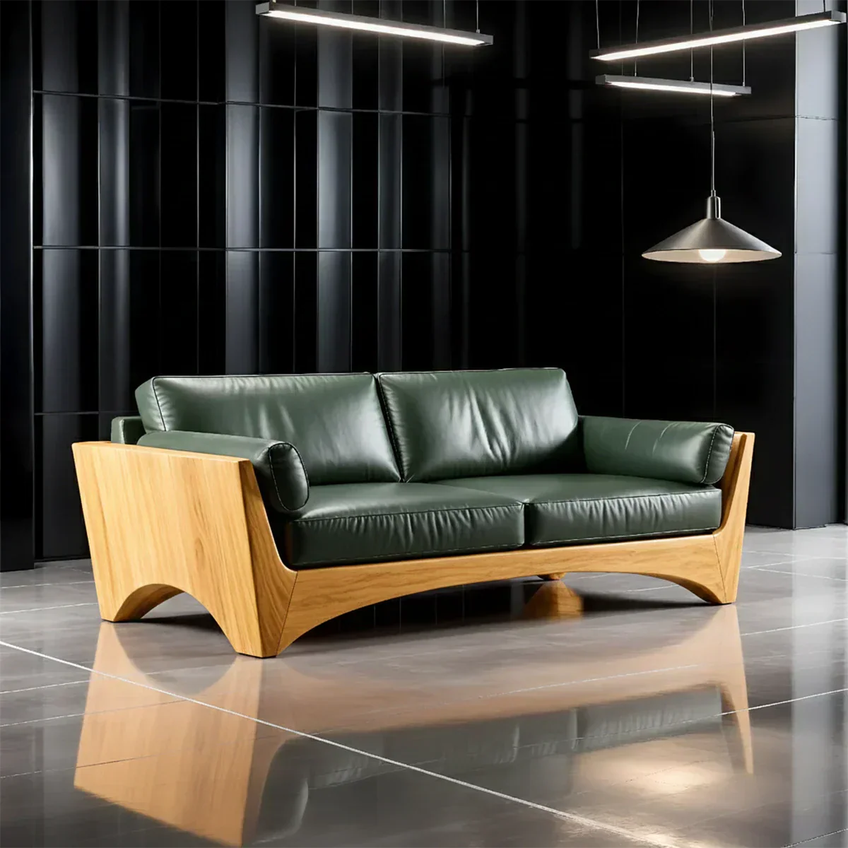 Premium Leather Solid Wood Sofa – Modern Rustic Minimalist - Rustiracraft