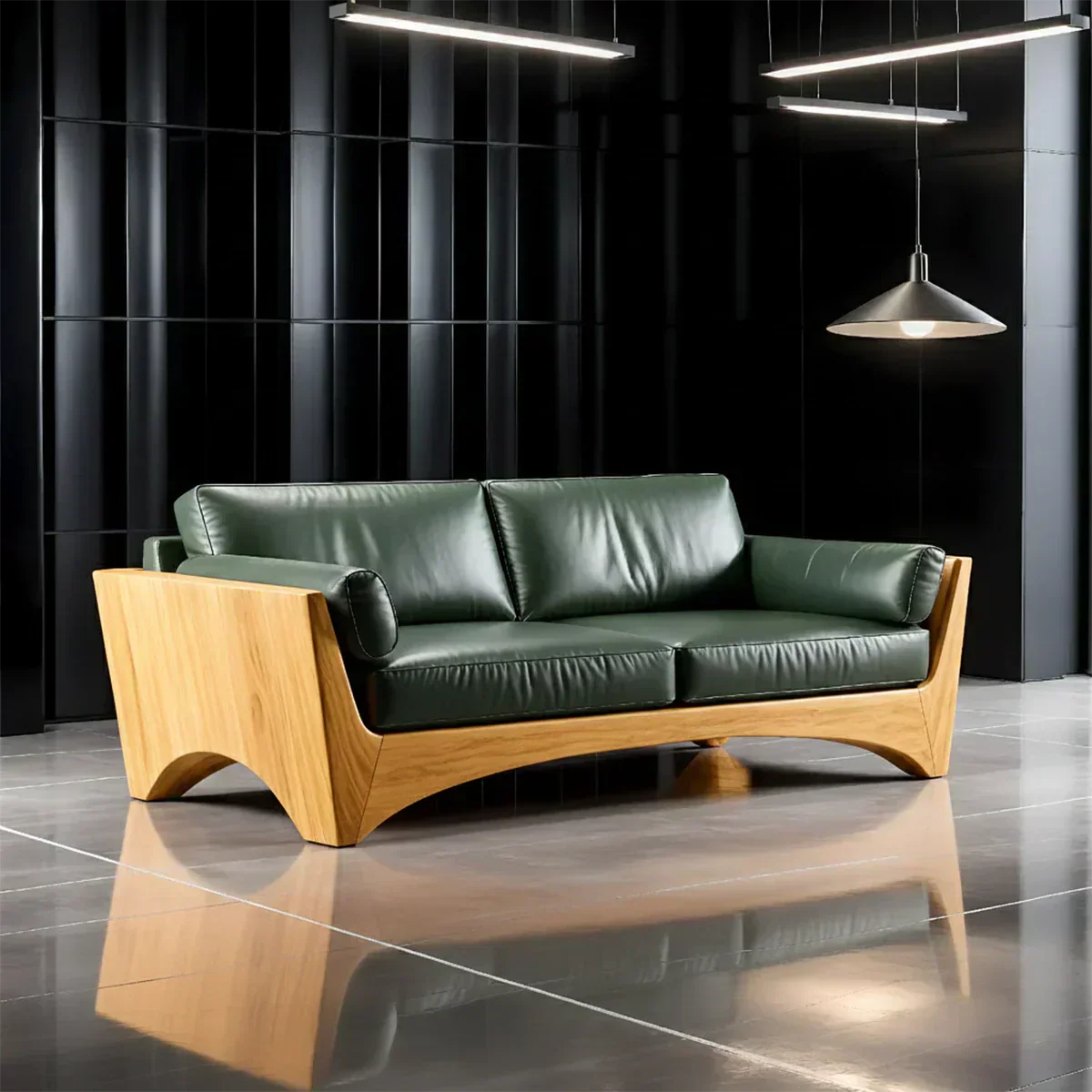 Premium Leather Solid Wood Sofa – Modern Rustic Minimalist - Rustiracraft