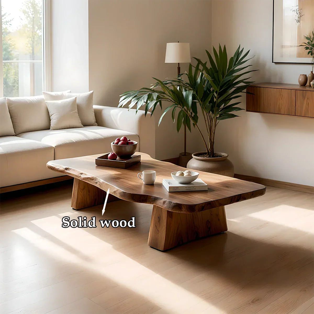 Premium Solid Wood Coffee Table – Modern Minimalist Living Room Table - Rustiracraft