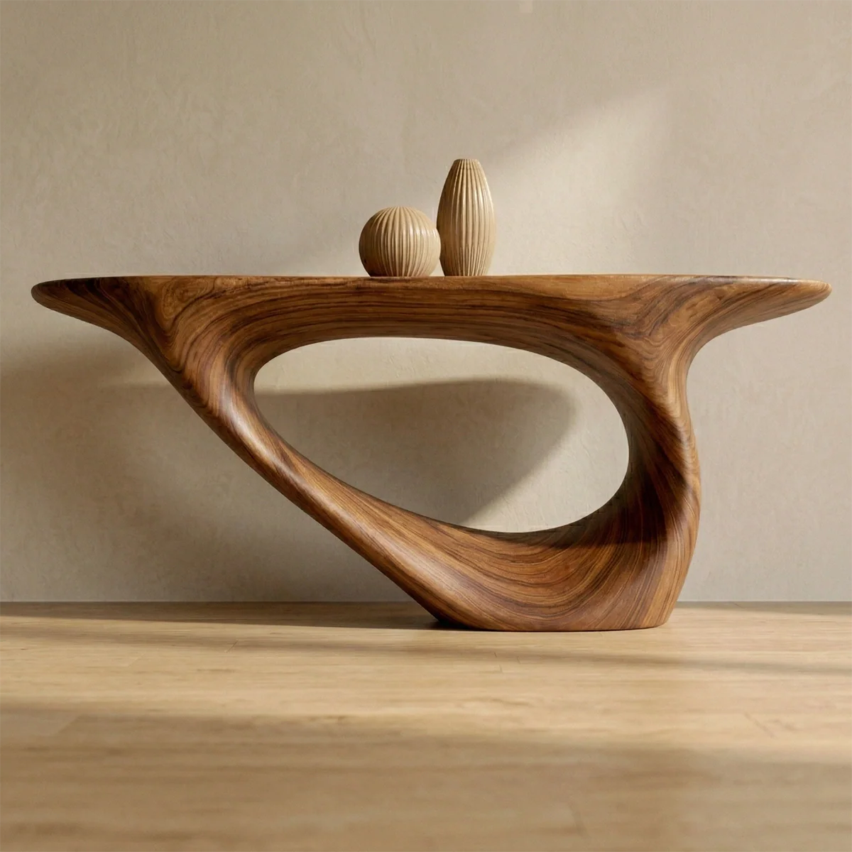 Sculptural Organic Solid Wood Console Table for Modern Entryways - Rustiracraft