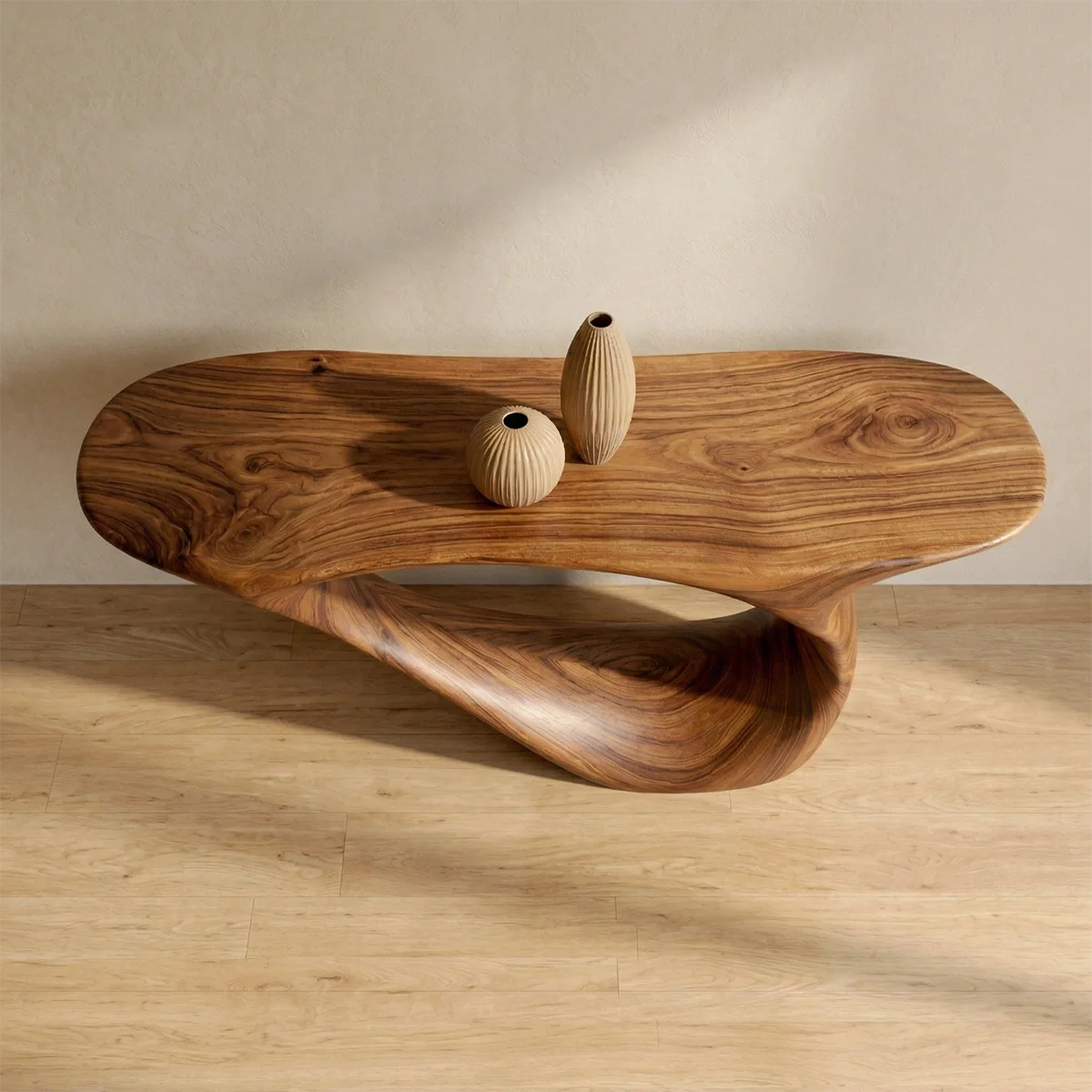 Sculptural Organic Solid Wood Console Table for Modern Entryways - Rustiracraft
