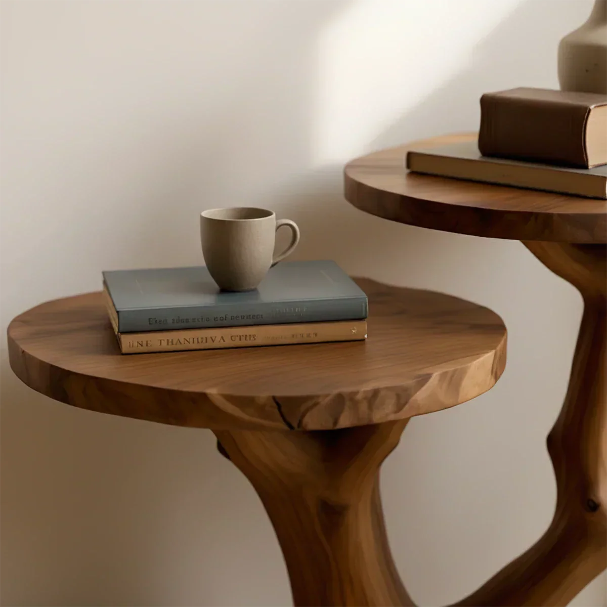 Solid Wood Accent Table – Modern Sculptural Branchform Twin Design - Rustiracraft