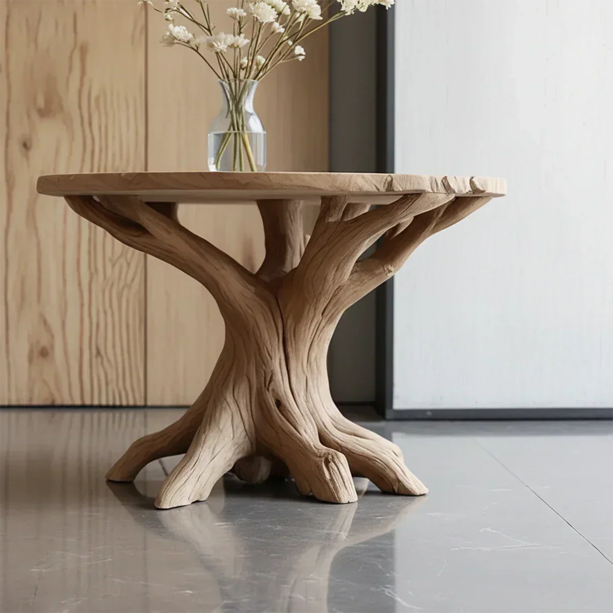 Solid Wood Center Table – Modern Sculptural Rootform Design - Rustiracraft