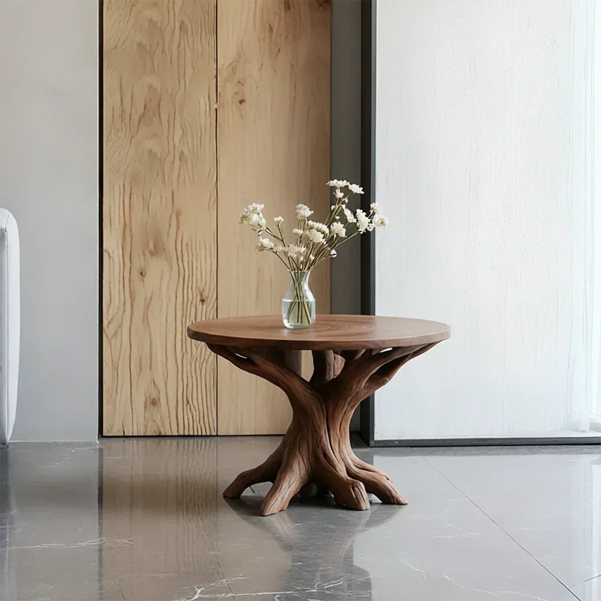 Solid Wood Center Table – Modern Sculptural Rootform Design - Rustiracraft