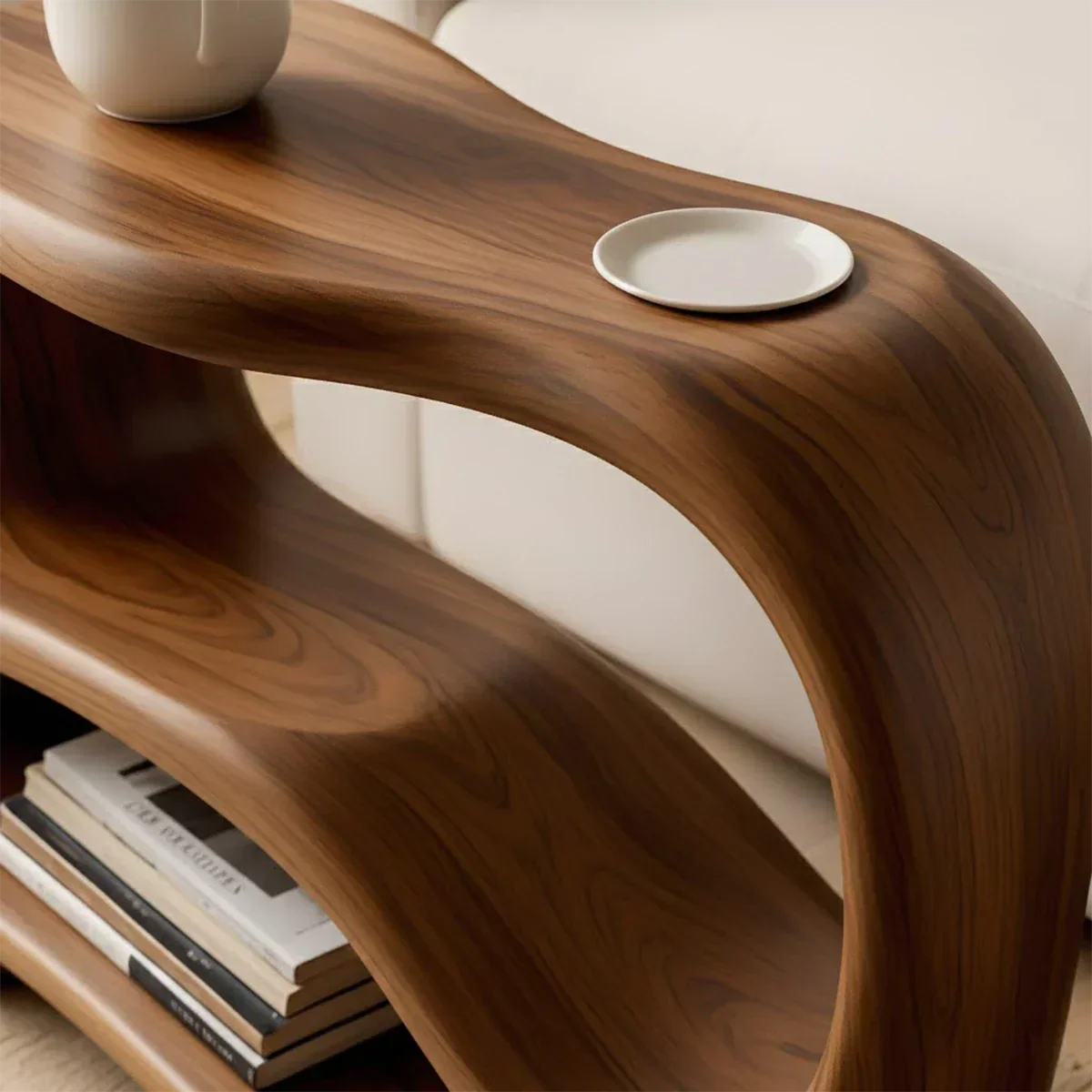 Solid Wood End Table – Fluid Rustic Serenity - Rustiracraft