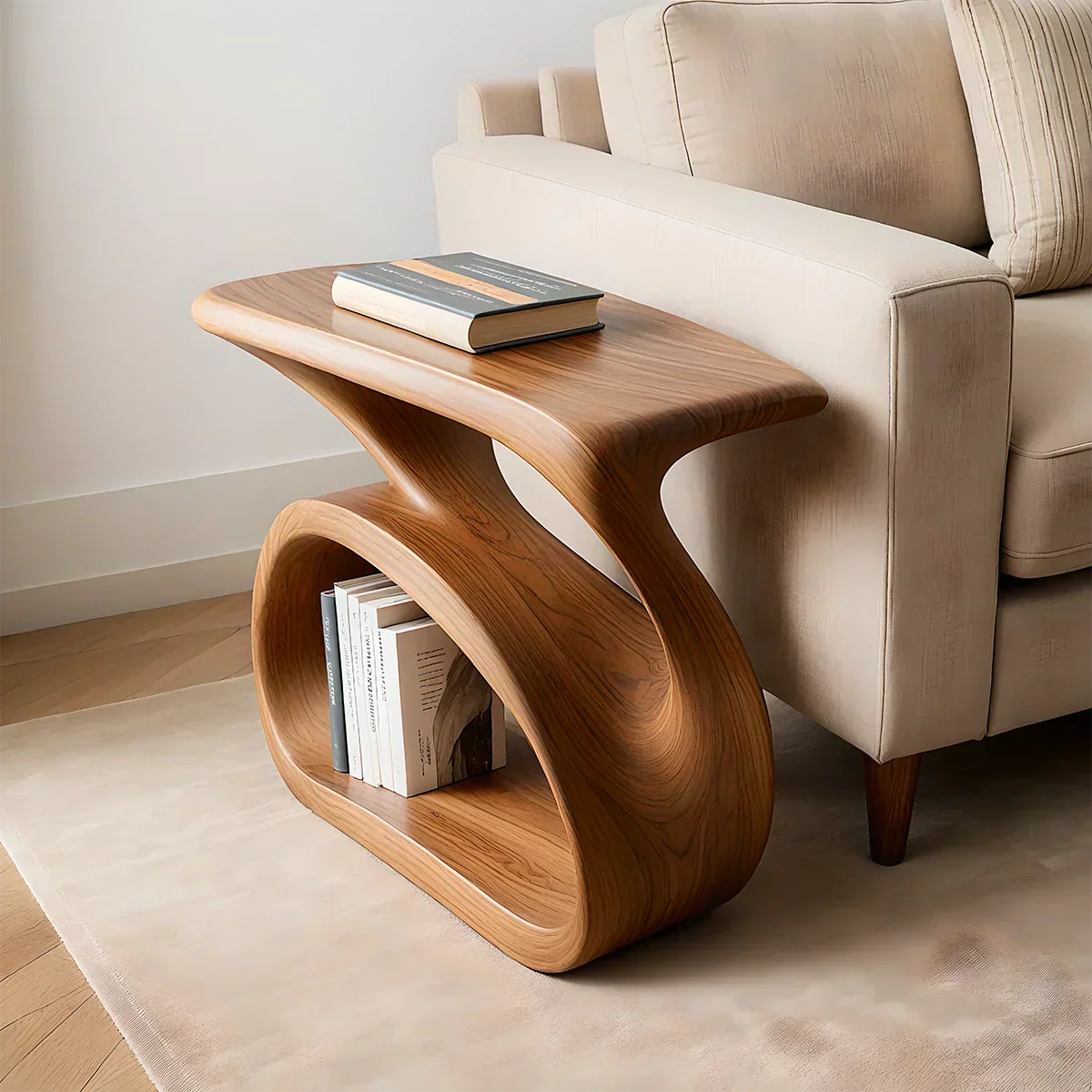 Solid Wood End Table – Organic Modern Harmony - Rustiracraft