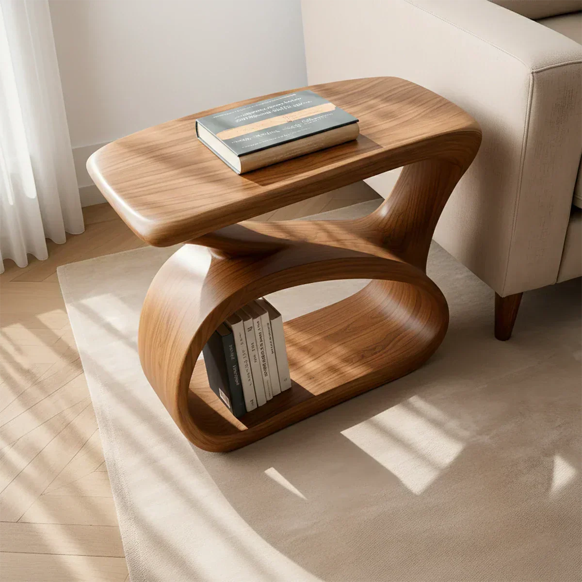 Solid Wood End Table – Organic Modern Harmony - Rustiracraft