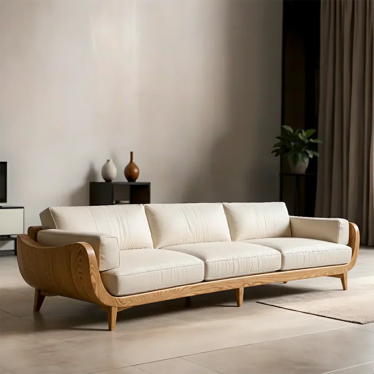 Solid Wood Sofa – Modern Classic Grace Reimagined - Rustiracraft