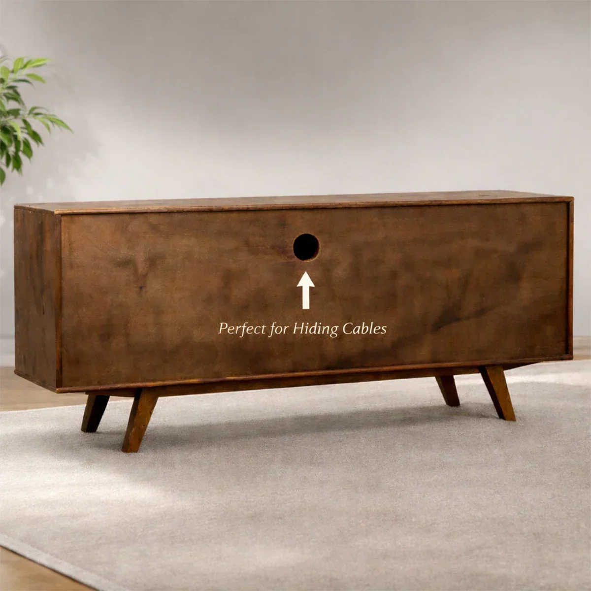 Solid Wood TV Stand – Minimalist Linear Console - Rustiracraft