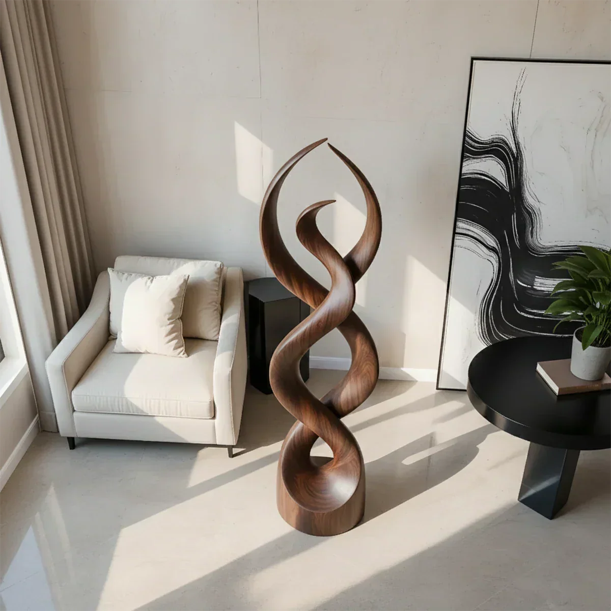 Twisted Harmony Abstract Sculpture for Modern Interiors - Rustiracraft