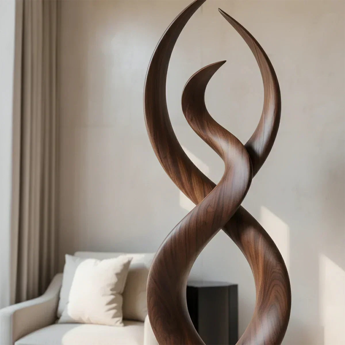 Twisted Harmony Abstract Sculpture for Modern Interiors - Rustiracraft