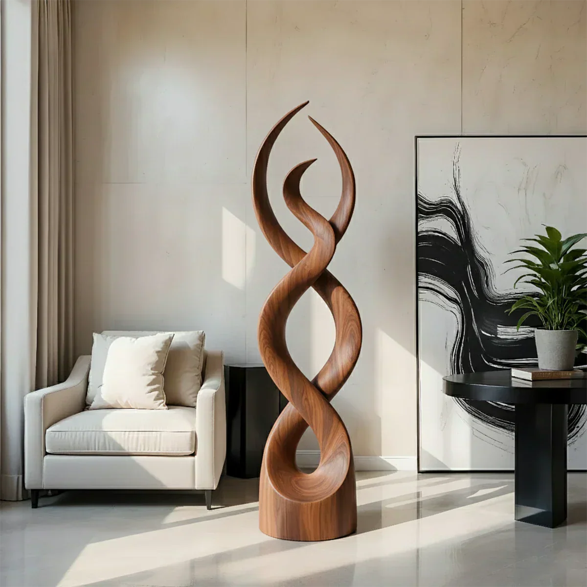 Twisted Harmony Abstract Sculpture for Modern Interiors - Rustiracraft