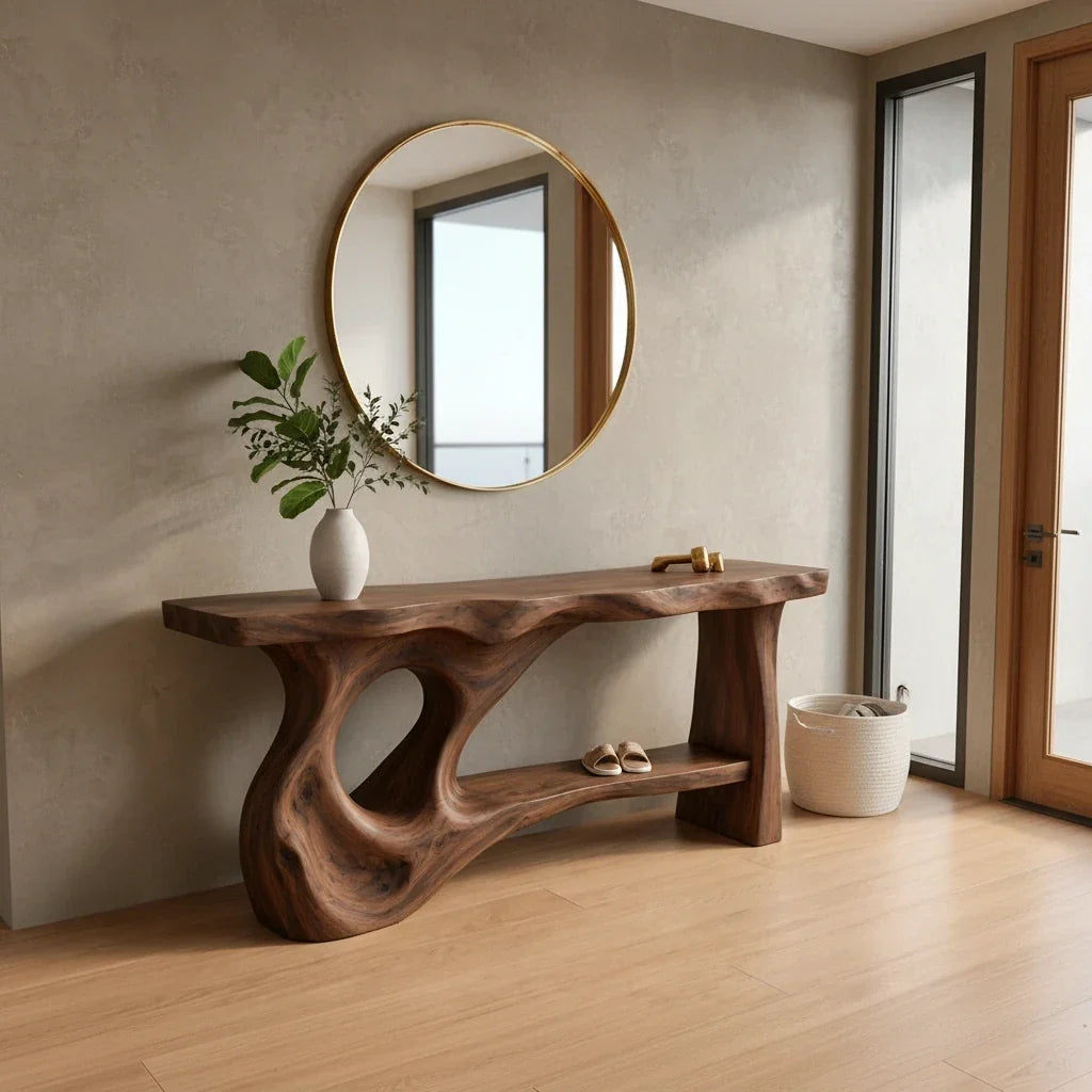 Entryway Console Tables With Storage: Drawers or Open Niches