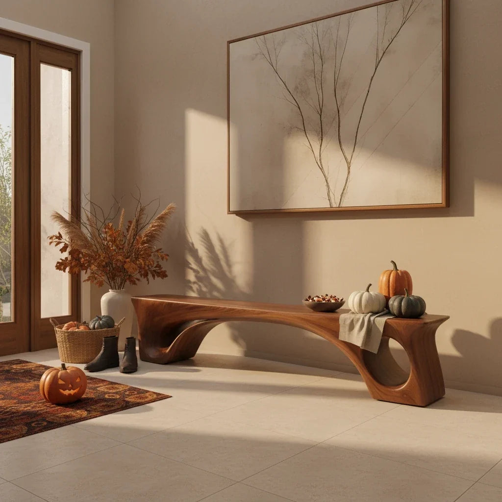 Halloween Entry Bench: A Pumpkin Display You Can Still Sit On