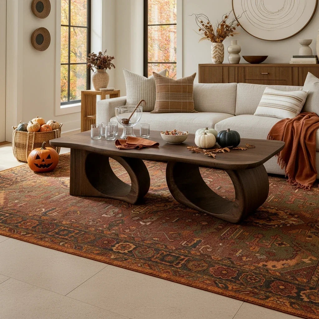 Walnut Coffee Tables: Dark Wood That Carries a Halloween Room