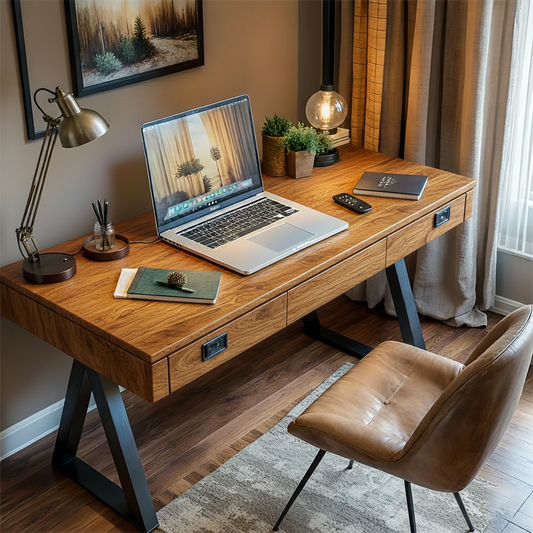Solid Wood Writing Desk – Handcrafted Office Desk