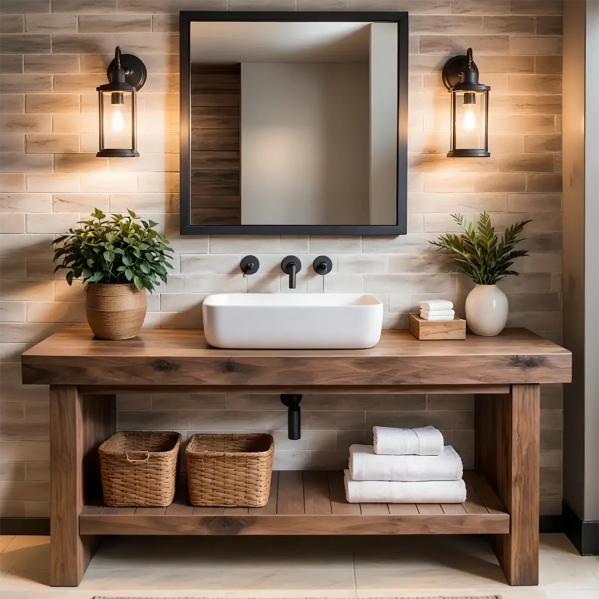 Elmstone Vanity – Solid Oak Farmhouse Bathroom Design - Rustiracraft 