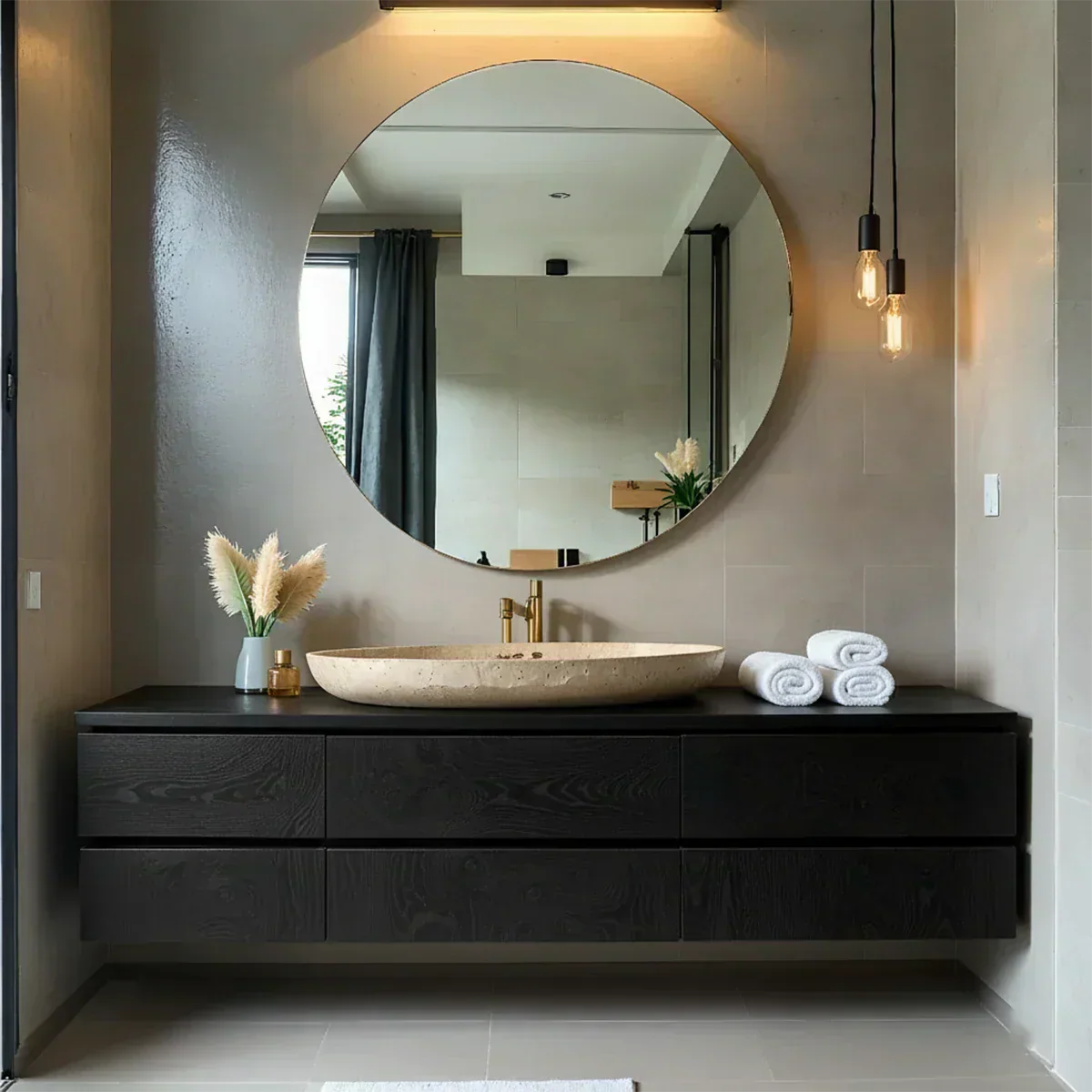 Floating Solid Wood Bathroom Vanity with Modern Storage - Rustiracraft 